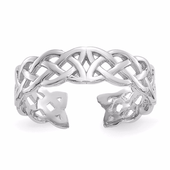 14k White Gold Celtic Knot Toe Ring